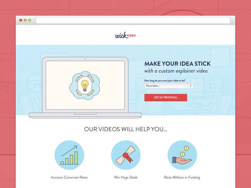 Wick Video Landing Page