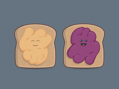 Peanut Butter & Jelly bread butter flat illustrator jelly lunch pbj peanut sandwich
