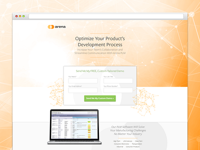 Arena Solutions Landing Page