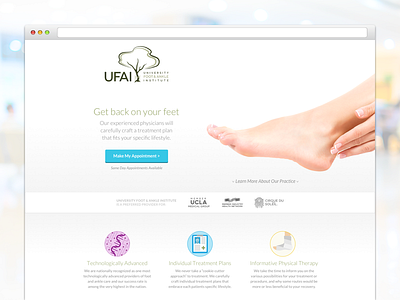 UFAI Landing Page clinic contrast doctor flat form landing lp physician sketch testimonial ui ux