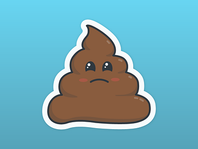 KlientBoost Poop Emoji crap doo doodie face flat magnet poop sad