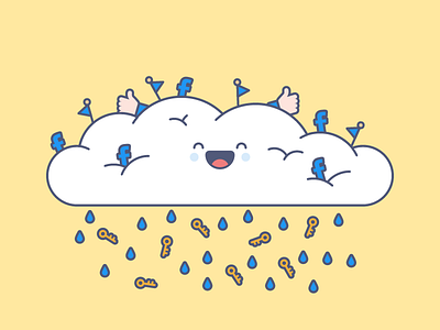 Rainin' Keys cloud drop facebook flag happy key rain thumbs up water