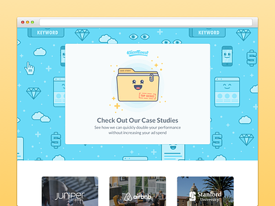 Case Studies Landing Page agency card clients flat grid ui we who with work
