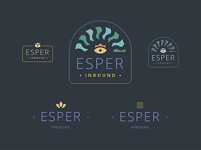 Esper Inbound branding crown eye logo lotus mark sun typography