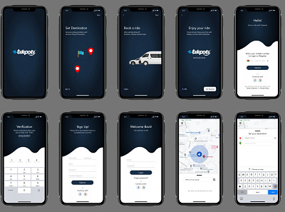 Ride Hailing App UI adobe xd figma ui