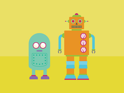 Robots flat illustration robot