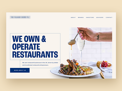 Restaurant company website clean corporate design food homepage investment restaurant typography web design website