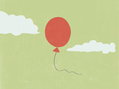 Red balloon balloon illustration minimalist