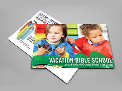 Art Supply Store Vacation Bible School Postcard art supplies postcard