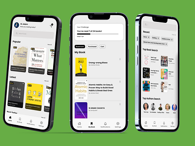 Redesign Goodreads android author book bookapp branding design design app goodreads green illustration indonesia ios logo novel reading search ui uiux ux vector
