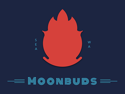 Moonbuds bud cannabis hops moon nugs space typography weed label