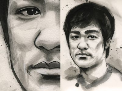 Bruce Lee. bruce lee celebrities drawing illustration ink martial arts portrait