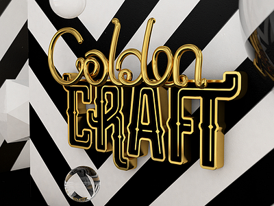 Golden Craft 3d lettering tondi type design typography