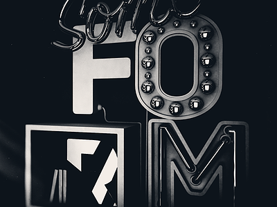 Typografiks -Some Form 3d 3d modelling 3d typography black and white design fonts monochromatic type typeface typography