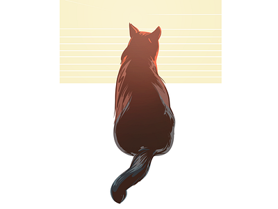 lookout black cat blah cintiq drawing illustration window