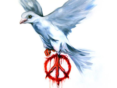 PEACE bird dove peace spray paint symbolism