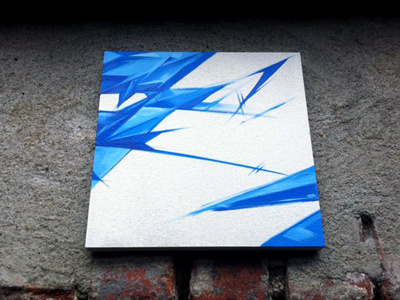 isolated geo painting abstract blue geometric painting