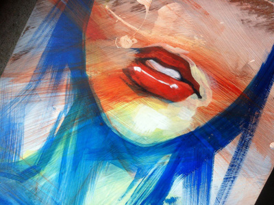 Quickie gestural lips mouth painting portrait quick