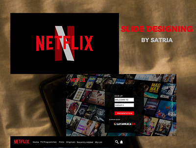 Netflix Design PPT app branding canva design icon illustration indonesia logo