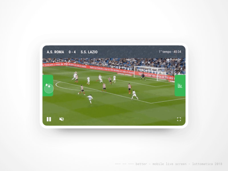 Lottomatica - mobile live stream android animation app betting design experience interface ios landscape sketch soccer sport ui user experience user interface ux