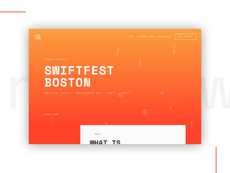 SwiftFest Hompage animation art direction conference design interface sketch swift ui user experience user interface ux website