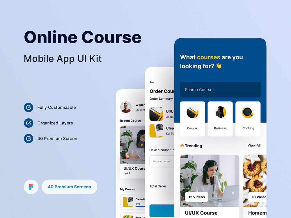 Online Courses - UI Kit by 10am Studio on Dribbble