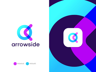 Modern App icon design for arrowside company a letter a logo abstract agency app app icon arrow logo brand identity brand identity designer branding business logo colorful design illustration logo logo maker side logo startup logo technology