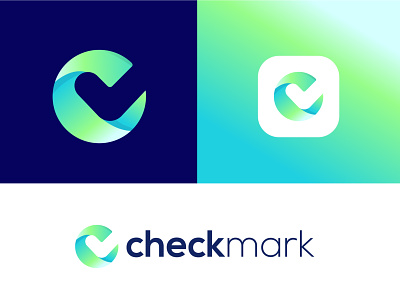 Modern C letter logo design for checkmark