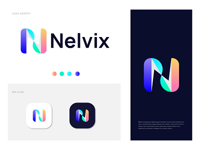 N letter logo design for Nelvix