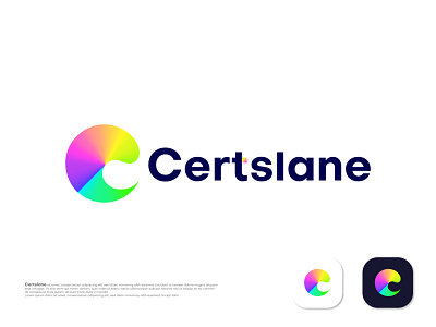 Modern colorful C letter logo design