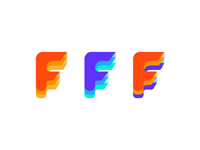 Modern Abstract Colorful F letter logo mark