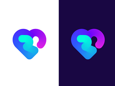 Modern abstract dating app logo