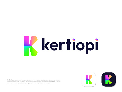 Modern K letter logo design for kertiopi