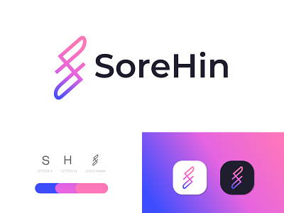 (S+H) modern minimal logo design for SoreHin a b c d e f g h i j k l m n brand branding brandmark design h letter logo icon identity letter logo logo design logo designer logotype mark minimal monogram o p q r s t u v w x y z s letter logo sh logo symbol typography