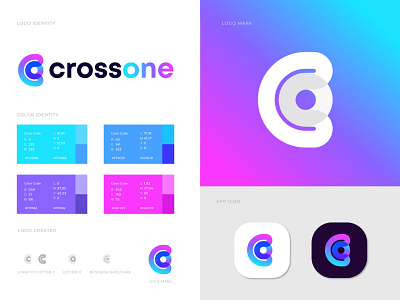 Brand identity design for crossone। C Logo । O letter