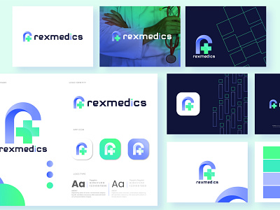 Modern R letter logo design for medical pharmacy