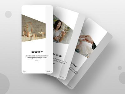 DECOVRY - Interior design retailer app clean creative design ecommerce interior interior design minimalistic modern studio ui web