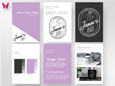 Brand Book for Jenn's Crafty Affairs art artistic brand brand book branding creative design gentle graphic design logo