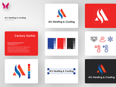 AI's Heating & Cooling - Brand Book ai artificial intelligence blue brand branding creative design graphic design logo modern red vector