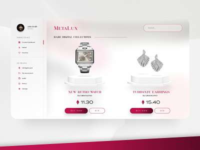 Luxury NFT Marketplace - METALUX jewellery luxury market nft nft market nft marketplace watch