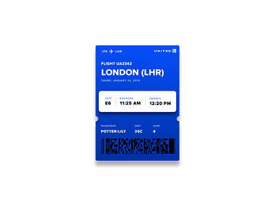 Boarding Pass - Daily UI boarding pass daily ui studio travel