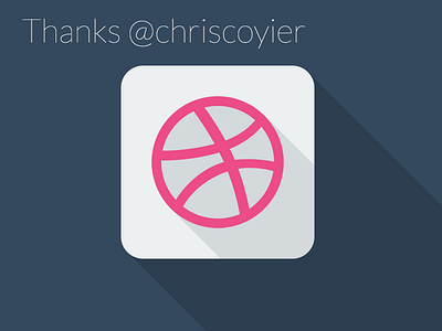 My Debut! Thank you, Chris Coyier! debut dribbble flat icon long minimal shadow thank you ui