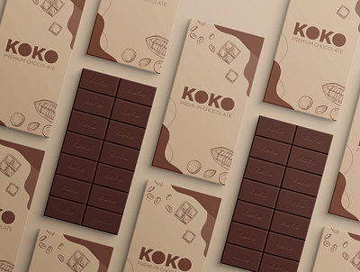 Koko Premium Chocolate - Packaging Mockup branding concept art graphic design packaging