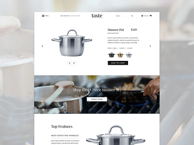 Taste ecommerce food minimal product page web design