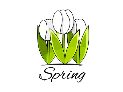 Vector cartoon spring bouquet