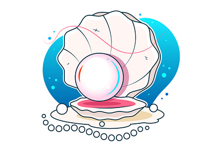 Vector illustration of a beautiful pearl