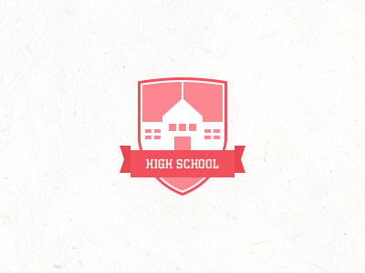 Badge Design badge design graphic icon pink red ribbon school shield
