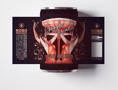 Giggle Water Beer Label Design art deco art noveau beer beer label branding brewery can design design digital painting graphic design illustration label logo painting photoshop product design typography