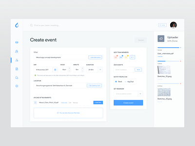 Create event - ooto Dashboard