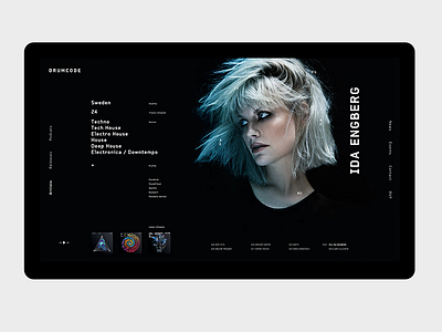 DRUMCODE Artist Profile album clean drumcode grid label minimal music record techno type ui website